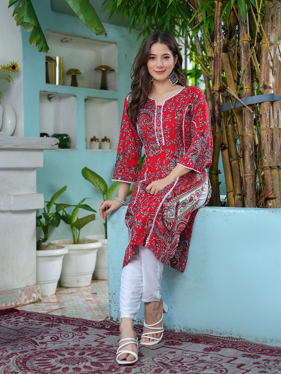 Scarlet Paisley Kurta Set