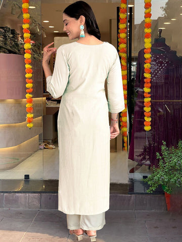 Ivory Mirror Leaf Kurta Set