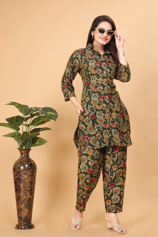 Olive Garden Cotton Printed Co-ord Set