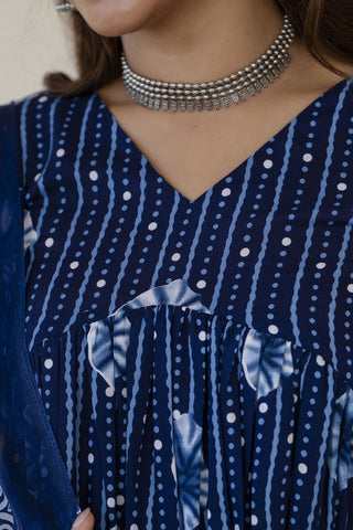 Mohini Indigo Cotton Suit Set