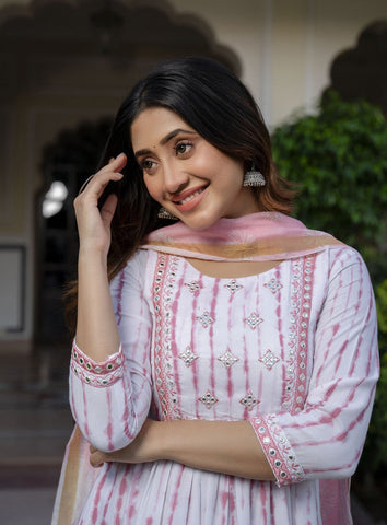 Tie-Dye Anarkali Suit Set