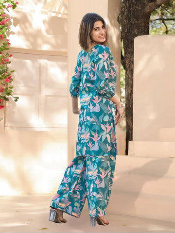 Tropical Bloom Viscose Printed Co-ord Set