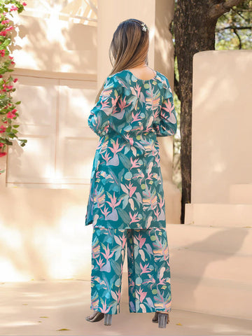 Tropical Bloom Viscose Printed Co-ord Set