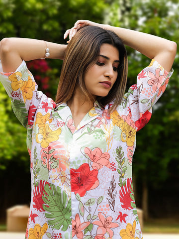 Tropical Bloom Printed Kurta Set