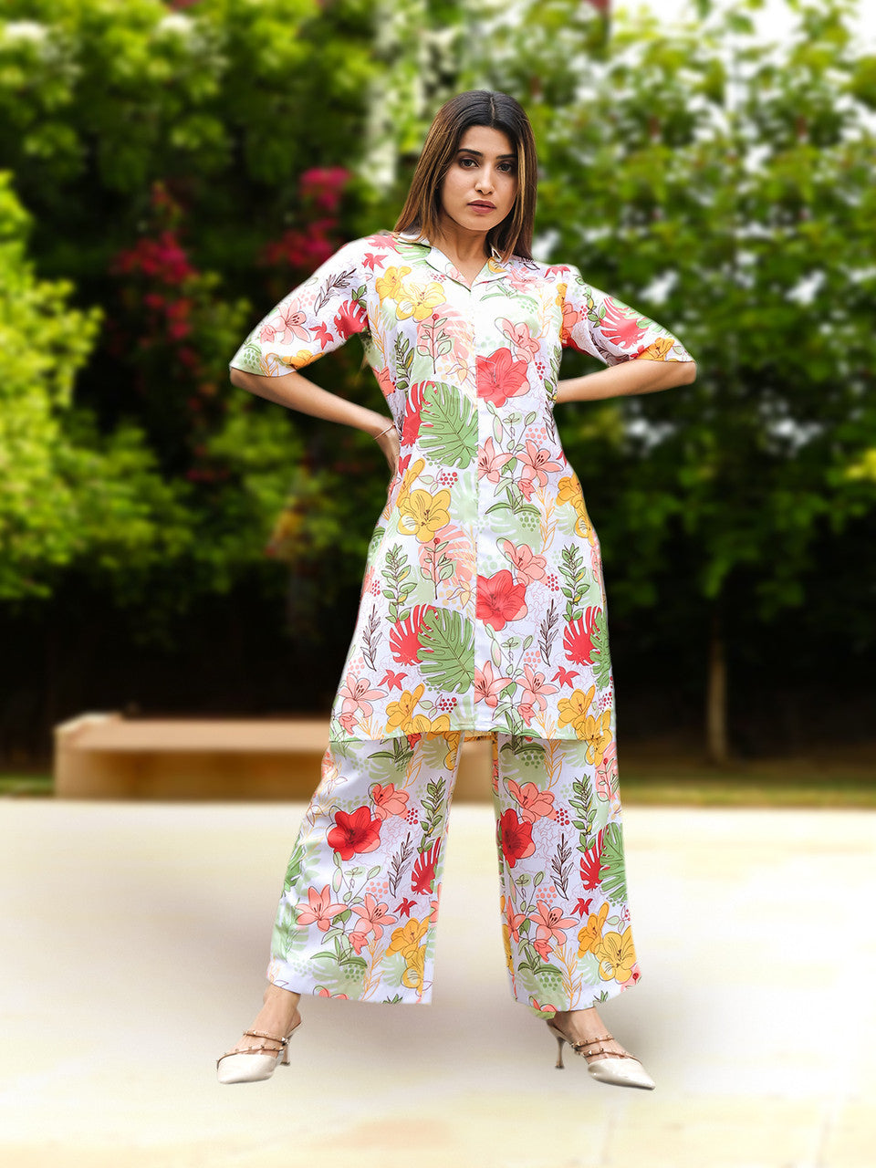 Tropical Bloom Printed Kurta Set